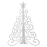 Winter-Deko, Tannenbaum 2, Rohlinge, 7,6cm x 7,6cm x 9,5cm, weiß, 10 Stück