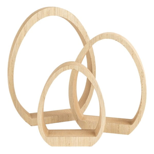 Ei-Podeste, Rohlinge aus Holz, 10 bis 16cm hoch, 3 Stück