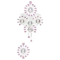 Kristallkunst, Broschen-Ornament, 10cm x 30cm, selbstklebend, klar irisierend, rosa irisierend