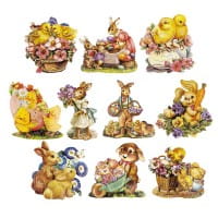 3-D Motive, Ostern, Gold-Gravur, 5,5-8cm, 10 Motive