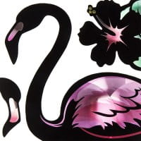 Metallic-Sticker, Flamingo, mit spiegelndem Metallic-Effekt, 30 x 21cm