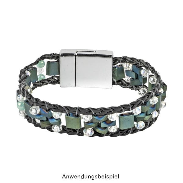 Hämatit-Perlen, Quadrat, 6mm x 6mm x 3mm, matt-grünblau changierend, 30 Stück