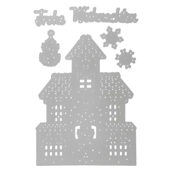 Stanzschablonen, Haus & Frohe Weihnachten, 6 Stück