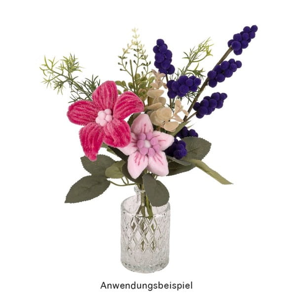 Pompons, Violett- & Rosatöne, versch. Farben und Größen, 500 Stück