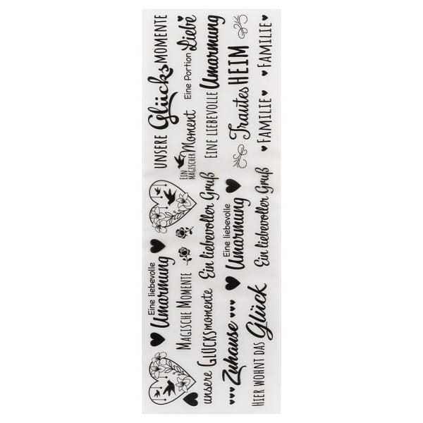 Premium-Transfers, Grüße & Wünsche, 10cm x 30cm, schwarz, 10 Bogen