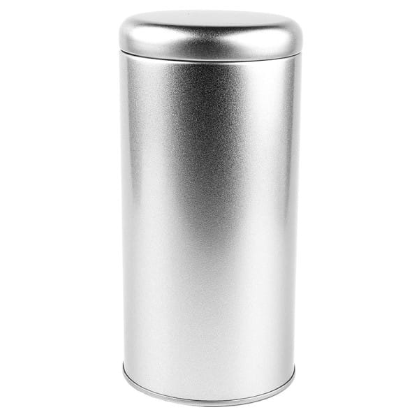 Dose aus Metall mit Deckel, rund, Ø 8,5cm, 17,5cm hoch, 990ml, silber-matt | Verschiedenes | Deko-Artikel | Deko- & Geschenkartikel