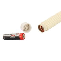LED-Stabkerzen, creme, Ø2cm, 19cm hoch, LED in warmweiß, mit Flacker-Effekt und Timer, 2 Stück