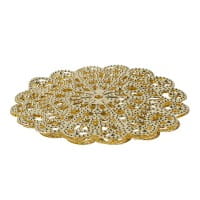 Metall-Ornamente, Design 34, Ø 8,1cm, hellgold, 3 Stück