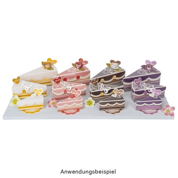Stanzbogen, Kuchen-Schachteln, Design 2b & 2c, DIN A4, 10 Stück