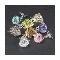 Anhänger mit Perlenkappe, Design 7, 3,5cm x 1,5cm, facettiert, 8 verschiedene Farben, 20 Stück