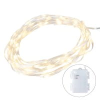 LED-Micro-Lichterkette, warmweiß, inkl. Timer, transparentes Soft-Kabel, 100er