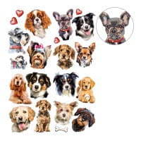 Diamond-Painting-Sticker, Hunde, DIN A4, 4 Bogen