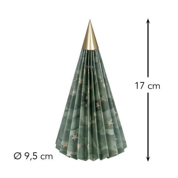 Magnet-Falt-Tanne, Design 3, Ø9,5cm, 17cm hoch, 180g/m², inkl. Tannenspitze
