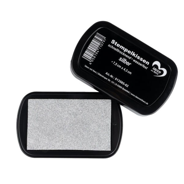 Stempelkissen, schnelltrocknend, wasserfest, 7,5cm x 4,3cm, silber
