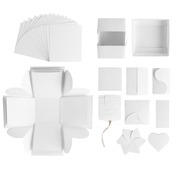 Überraschungsbox, weiß, 12,5cm x 12,5cm x 12,5cm, 24-teilig