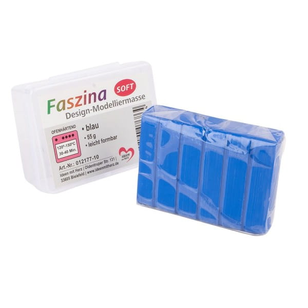 Faszina Soft, Design-Modelliermasse, blau, 55g, leicht formbar, ofenhärtend