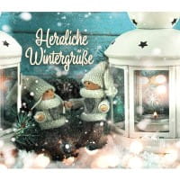 Zauberfolien, Herzliche Wintergrüße, Schrumpffolien für Ø 9cm, 25cm hoch, 2 Stück