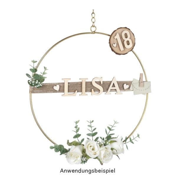 Metallring, mit Aufhängung, Ø 35cm, gold