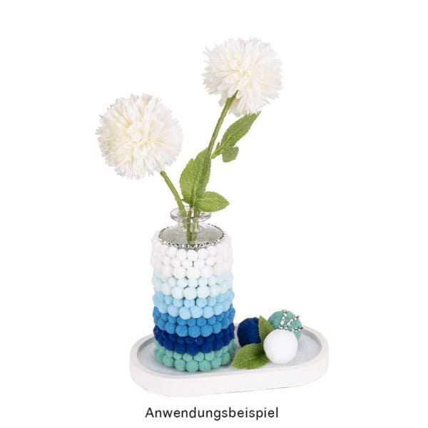 Pompons, Blautöne, versch. Farben und Größen, 500 Stück