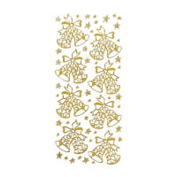 Sticker, Weihnachtsglocken, gold