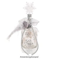 Plüsch-Federvögel, 15cm x 3,5cm x 3,5cm, grau mit silbernen Highlights, mit Clip, 3 Stück