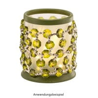 Glaskunst, Koppen, Octagon, Ø 1,2cm, facettiert, taupe/silberfarbene Rückseite, 36 Stück