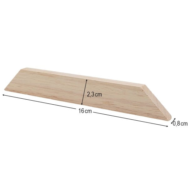 Bastelklötzchen, mit Gehrungsschnitt 2, 16cm x 2,3cm x 0,8cm, glatt geschliffen, 40 Stück