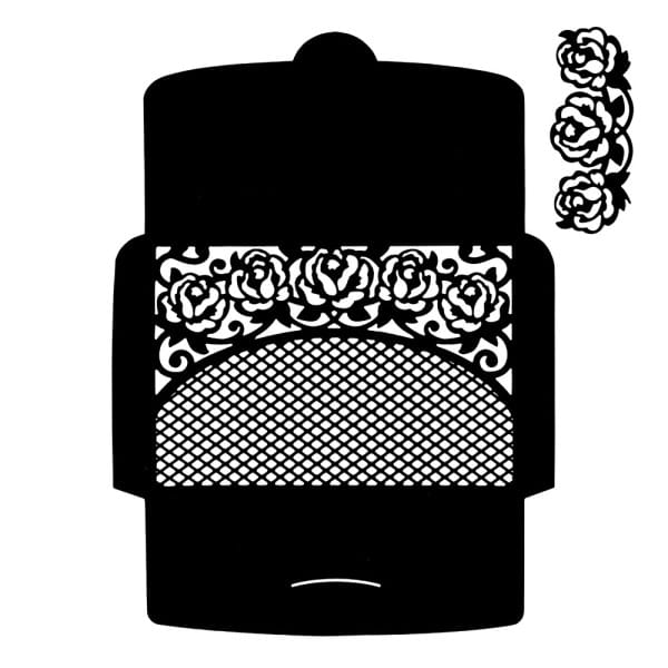 Stanzschablone, Briefumschlag mit Blütenornament, 2 Stück