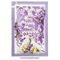 Laser-Grußkarte "Hochzeit 3", 12cm x 18cm, mit Umschlag & fliederfarbenem Einleger