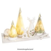 Magnet-Falt-Tannen, Design 5, Ø8,5cm, 12,5cm hoch, 180g/m², inkl. Tannenspitzen, 3 Stück