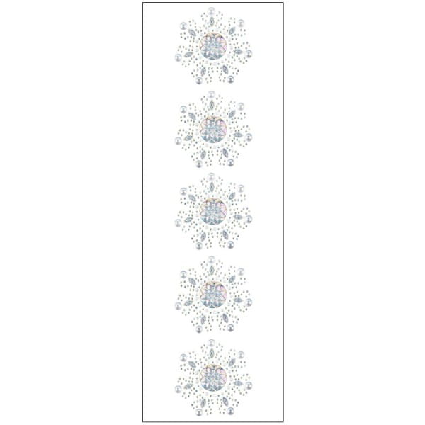 Kristallkunst, Blüten-Ornament 1, 10cm x 30cm, klar irisierend