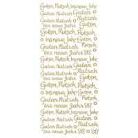 Sticker, Schrift, Guten Rutsch ins neue Jahr, Spiegelfolie, gold