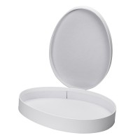 Geschenkboxen in Eiform, 2 versch. Größen, mit Deckel, weiß, 2 Stück