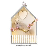 Plüsch-Federvögel, 15cm x 3,5cm x 3,5cm, grau mit silbernen Highlights, mit Clip, 3 Stück