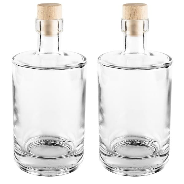 Glasflaschen mit Korken, Ø 8,5cm, 18cm hoch, 500ml, 2 Stück | Gläser & mehr | Zauberfolien & Zubehör | Bastelbedarf