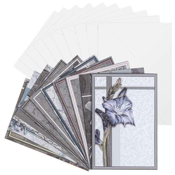 Motiv-Grußkarten, Kondolenz, B6, 230 g/m²,verschiedene Designs, inkl. Umschläge, 10 Stück