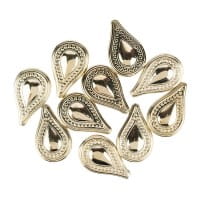 Perlen, Tropfen, 3,5cm x 2,2cm, hellgold, 10 Stück
