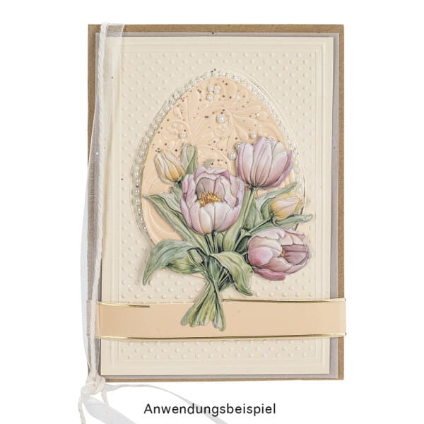 3-D Relief-Sticker, Tulpensträuße 1, verschiedene Größen, selbstklebend
