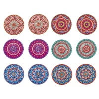 Diamond-Painting-Untersetzer, Mandala 2, inkl. Werkzeug & Zubehör, 12 Stück