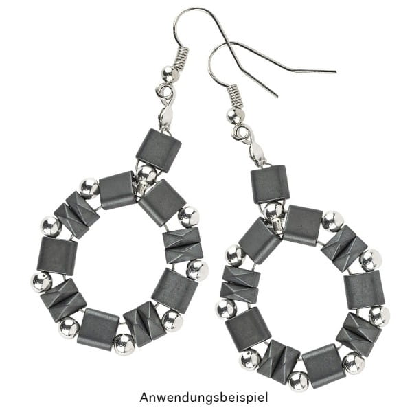 Hämatit-Perlen, Quadrat, 6mm x 6mm x 3mm, matt-anthrazit, 30 Stück