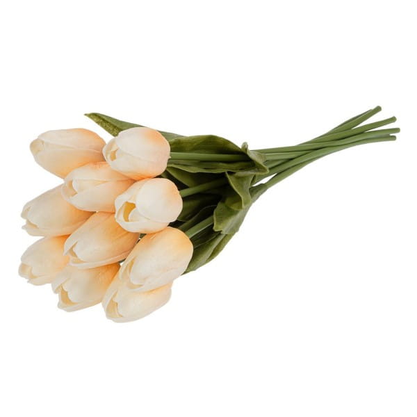 Deko-Blumen, Tulpen, 33cm lang, apricot, realistische Optik, 10 Stück