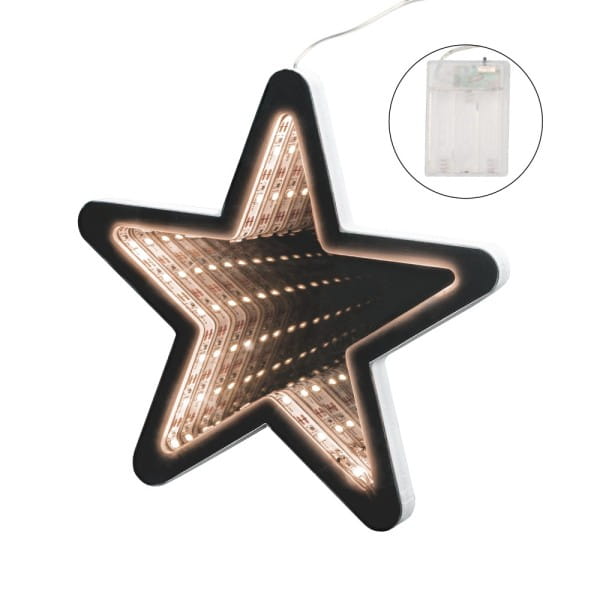LED-Stern Infinity, 15cm x 1,2cm x 14,2cm, warmweiß, inkl. Timer