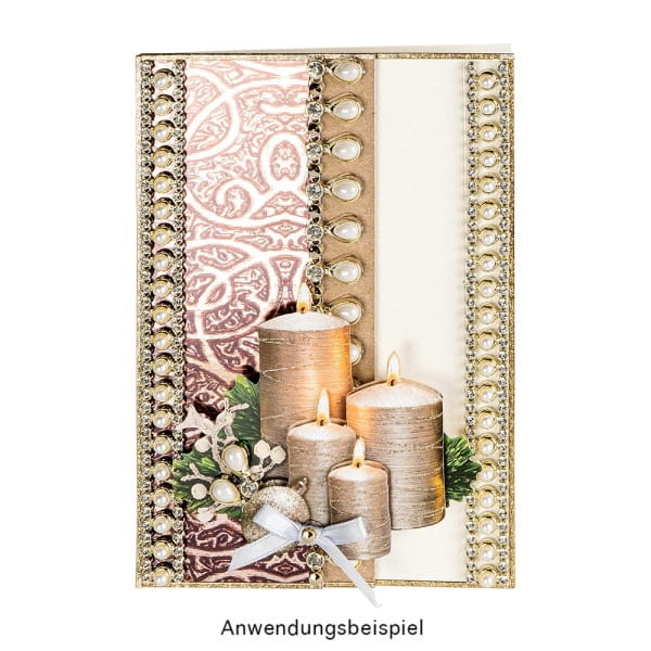 Motiv-Spiegelkarton, Metall-Ornamentik, 4 verschiedene Designs, DIN A4, 20 Bogen