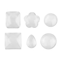 Cabochons, Mix 3, versch. Designs & Größen, klar, 6 Stück