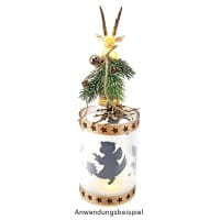 LED-Flaschenlicht mit 2 LED-Lämpchen, Rentier, 12,5cm hoch, weiß
