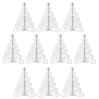 Winter-Deko, Tannenbaum 2, Rohlinge, 7,6cm x 7,6cm x 9,5cm, weiß, 10 Stück
