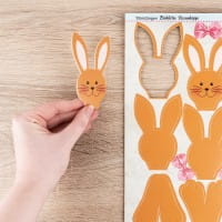 Stanzbogen, Fröhliche Hasenköpfe, DIN A4, 800g/m², 5 Bogen