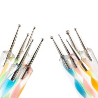 Rundkopfnadeln für Easy Dotting, Punktierungswerkzeuge mit Metall-Spitzen, 5 Stück