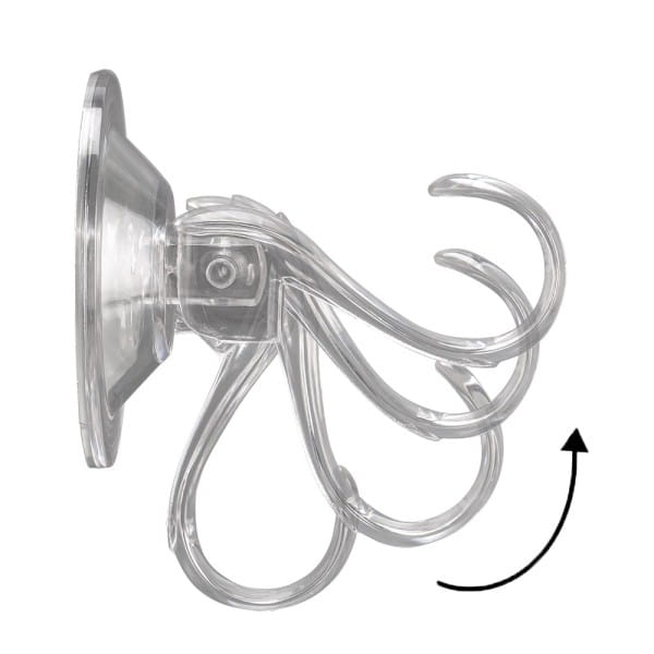 Vakuum-Saugnapf-Haken, 6,8cm x 9,5cm x 3,7cm, Tragkraft 5kg, transparent, 4 Stück