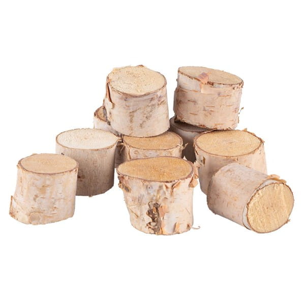 Deko-Holzstämme 2, Ø1,8cm bis 3cm, 1,7cm bis 2cm lang, 10 Stück | Deko & Figuren aus Holz | Holz | Bastelbedarf